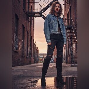 Stuart Weitzman Microstrech Suede Elegant Black Boots